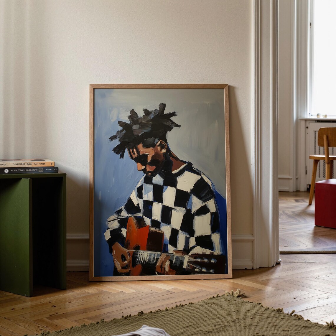 Afrocentric Guitar Music Art Print, Musician Decor