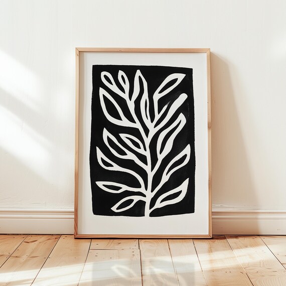 Modern Scandinavian Minimalist Abstract Plant Art Print
