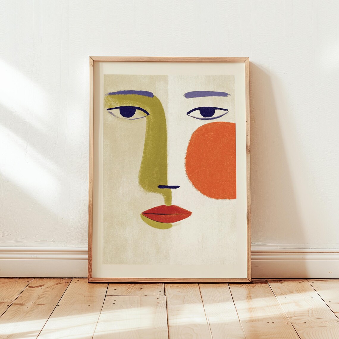Modern Abstract Face Art, Minimalist Portrait