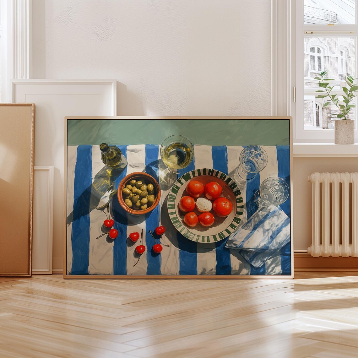 Mediterranean Kitchen Still Life, Italian Food Decor