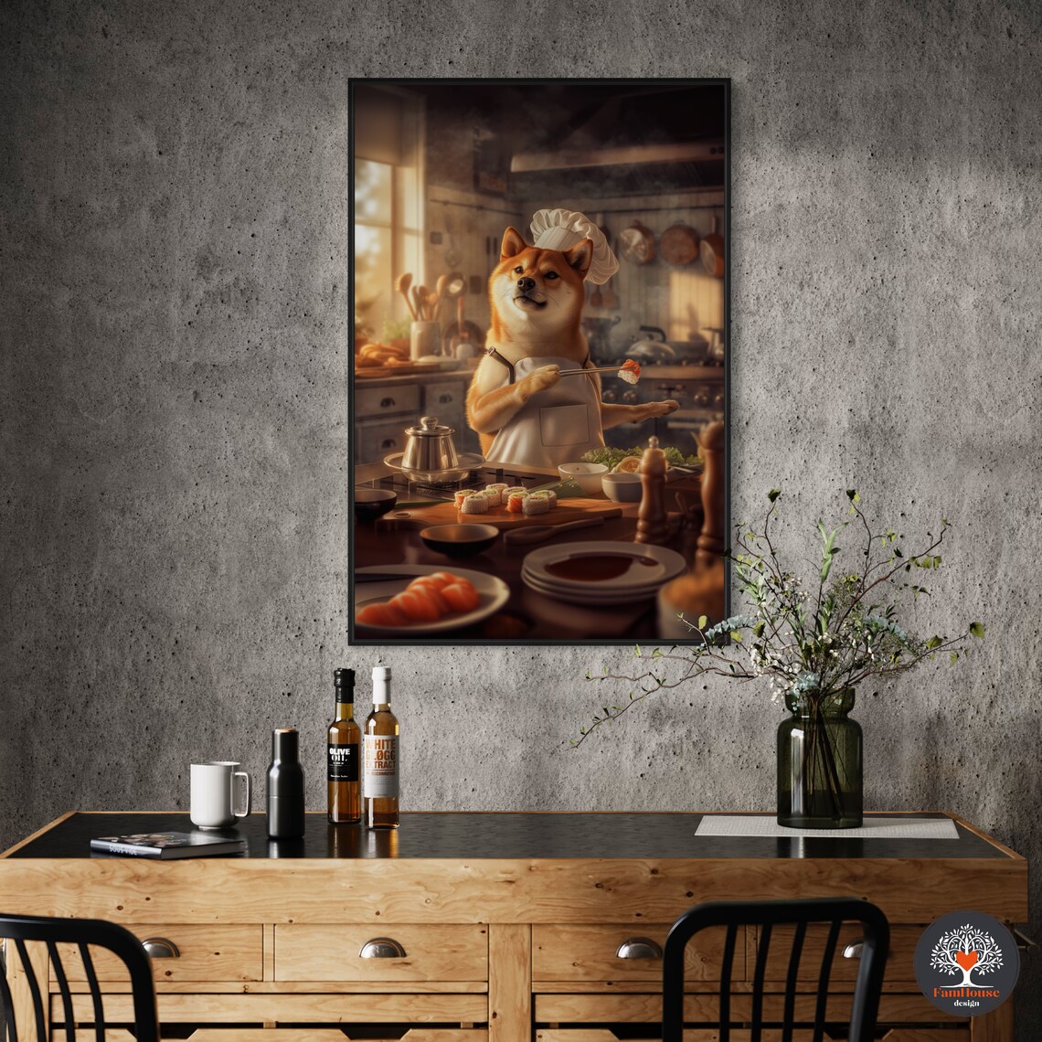 Custom Shiba Inu Dog Cooking, Funny Kitchen Art Print - Image 4