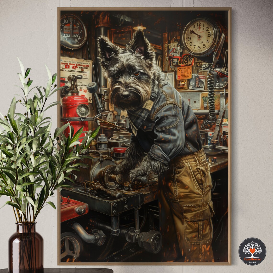 Scottish Terrier At Work Personalized Art Print - Image 2