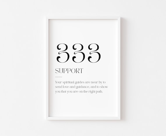 333 Angel Number Support Affirmation Spiritual Guidance Art Print
