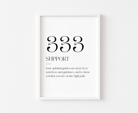 333 Print Angel Numbers Number Poster Spiritual Minimalist Bedroom Wall Art Trendy Prints Affirmation