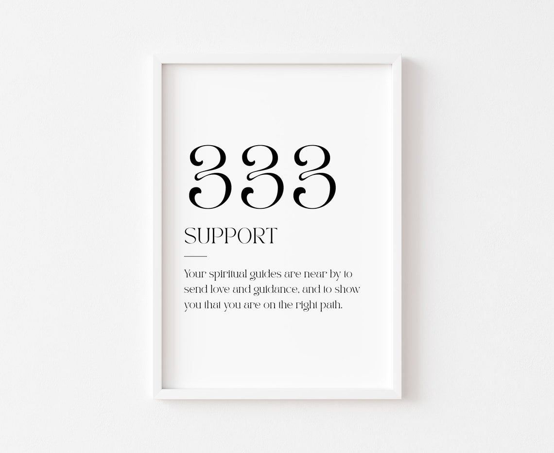 333 Angel Number Support Affirmation Spiritual Guidance Art Print