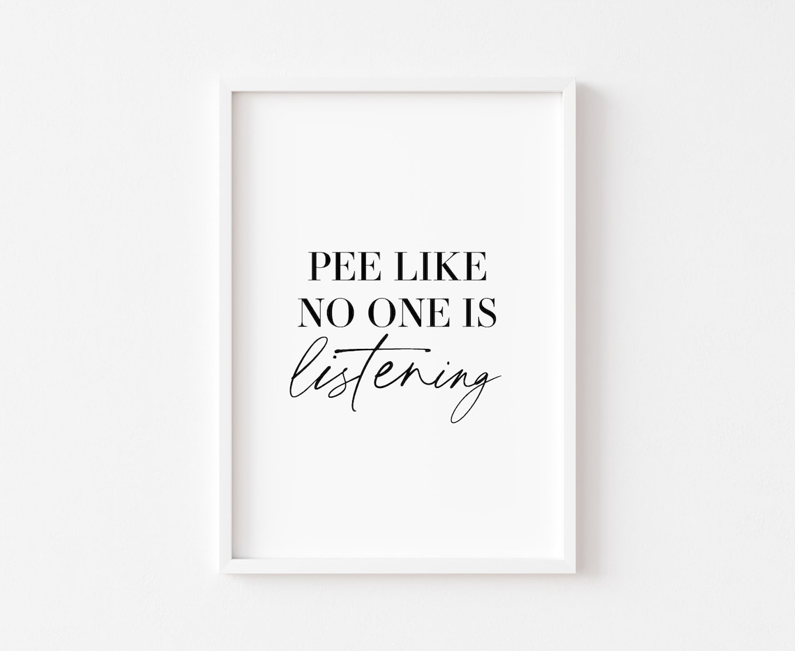 Bathroom Pee Humor Wall Art Print, Funny Decor
