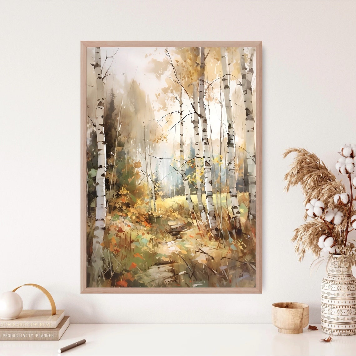 Watercolor Birch Tree Painting Art Print Home Decor Gift Idea - Image 5