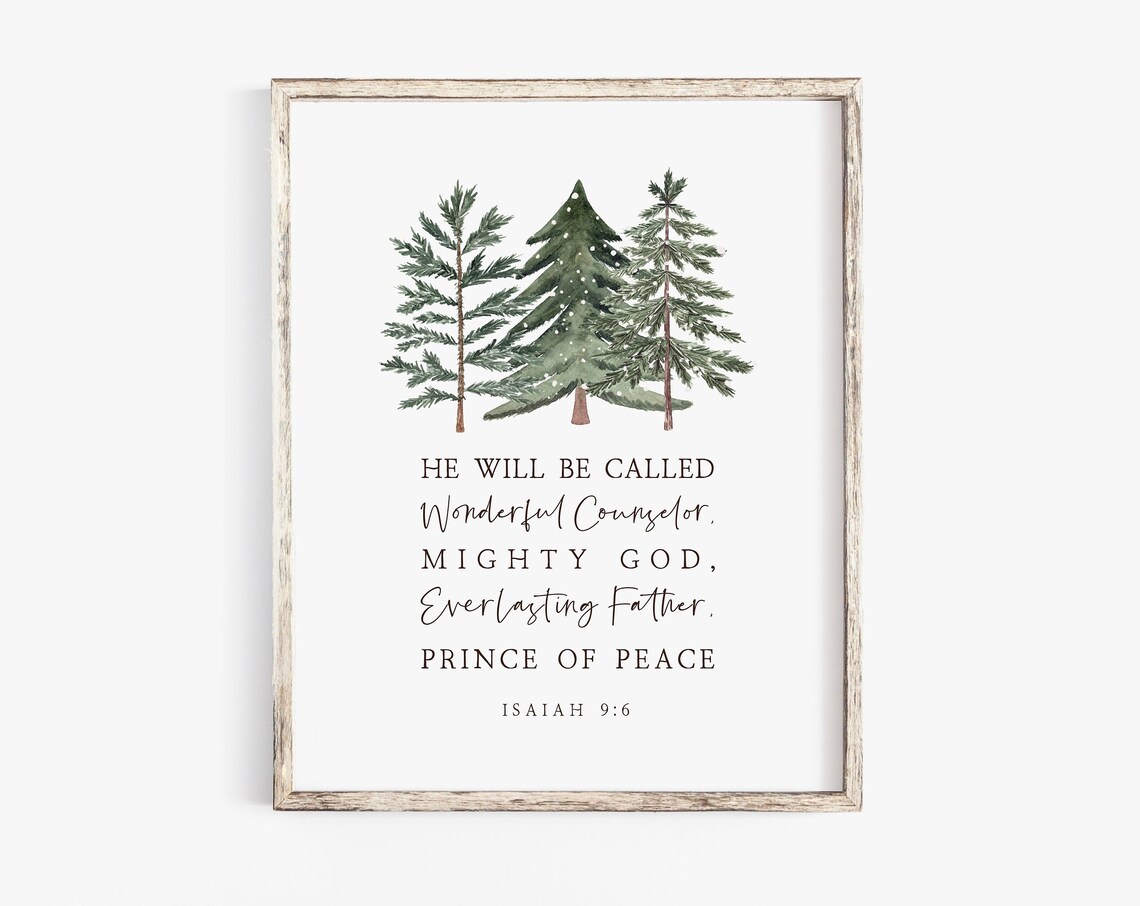 Wonderful Counselor Bible Verse, Christian Christmas Decor