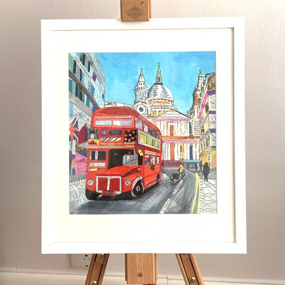 London Bus And St Pauls Cathedral Art Print