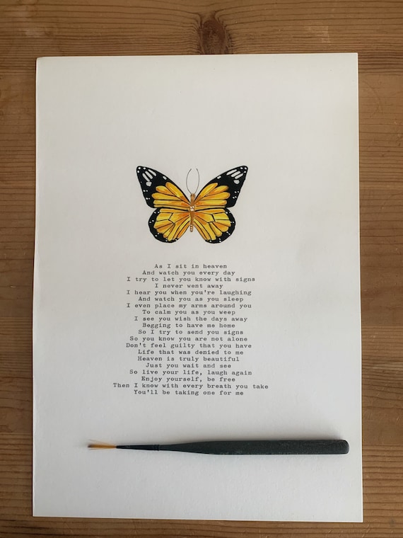 Butterfly Poem Vintage Typewriter Art Print