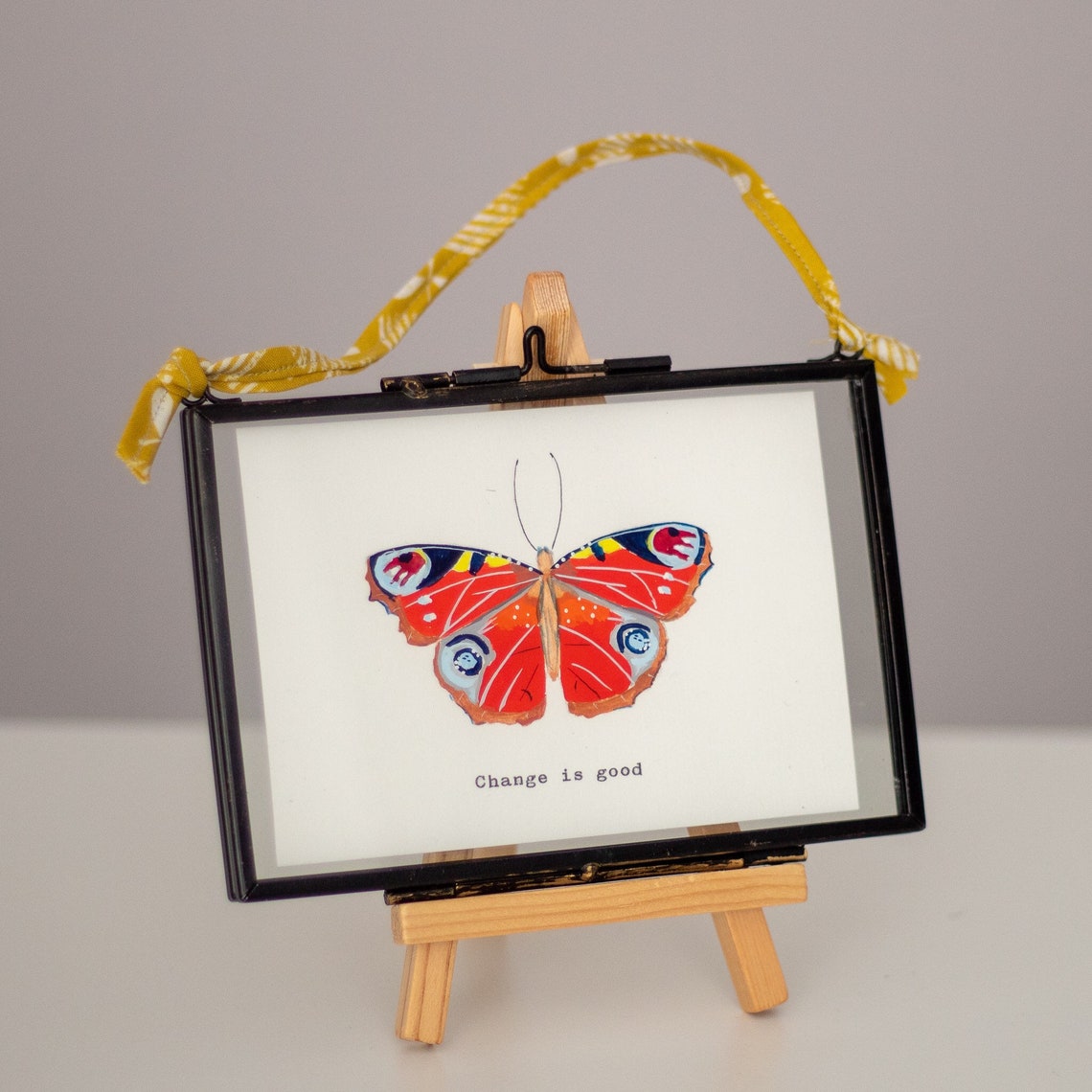 Change Is Good Peacock Butterfly Hand Painted Motivational Art Print