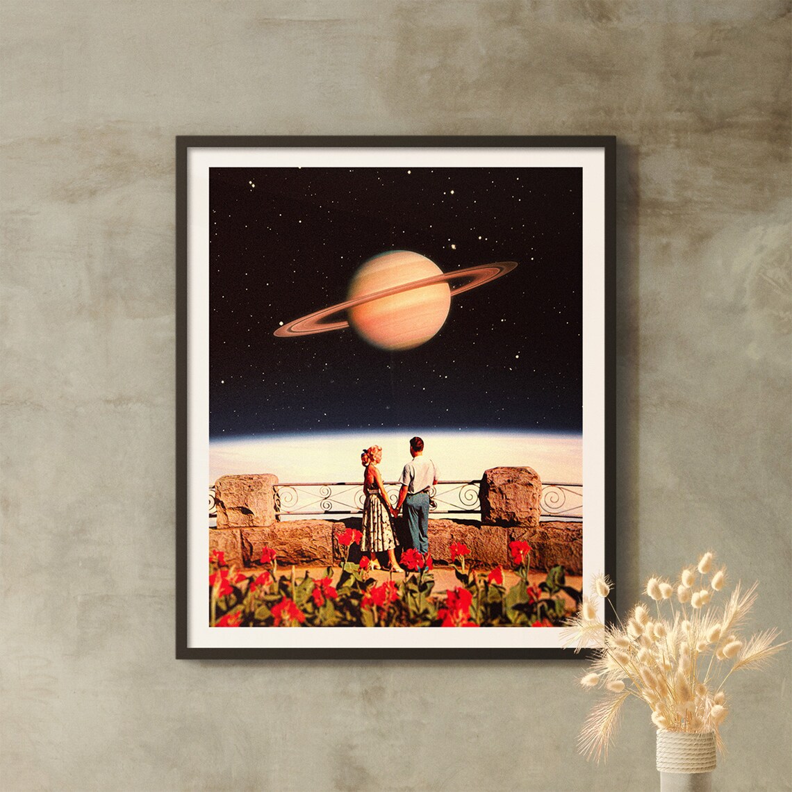 Space Love Collage by Taudalpoi, Retro Futurism Poster