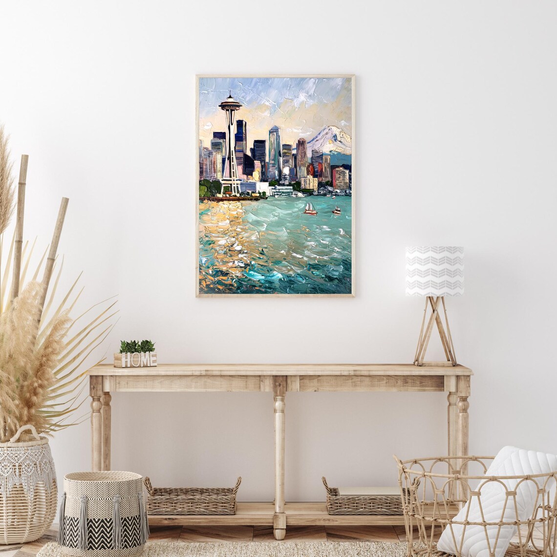 Seattle Washington Skyline Art Print, Mt Rainier View - Image 3