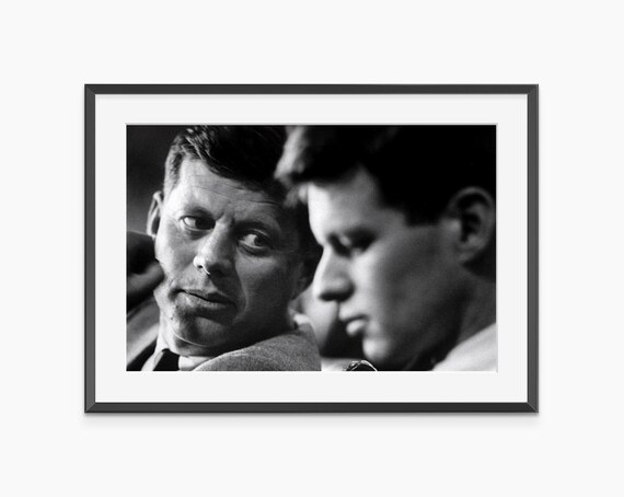 John F Kennedy Black and White Celebrity Portrait Photo Poster