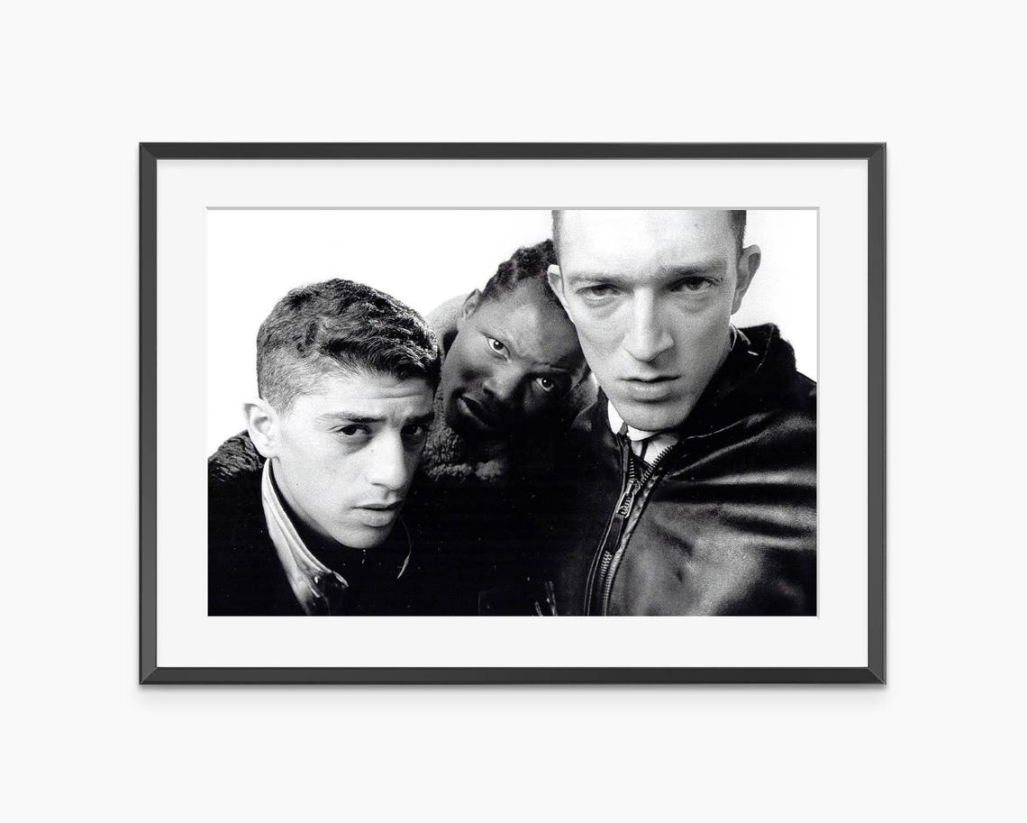 La Haine 1995 Vinz Said Hubert Cast Black And White Film Photo Poster
