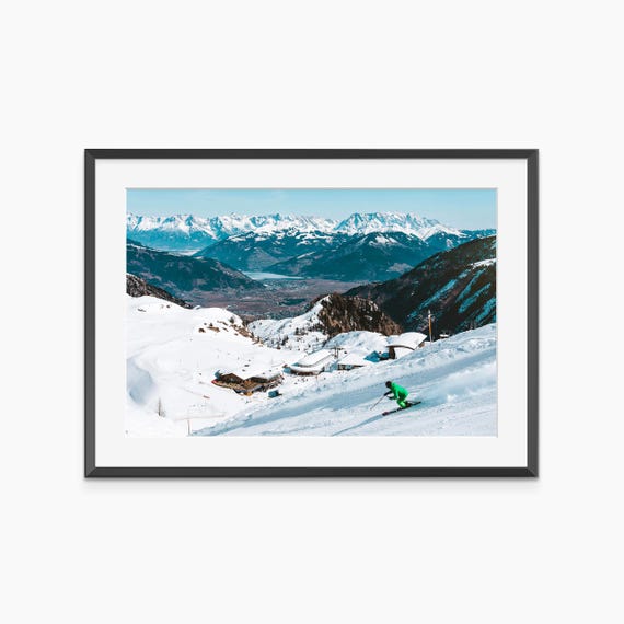Ski Prints Photography Wall Art Poster Winter Sports Resort Hotel Room Museum Quality