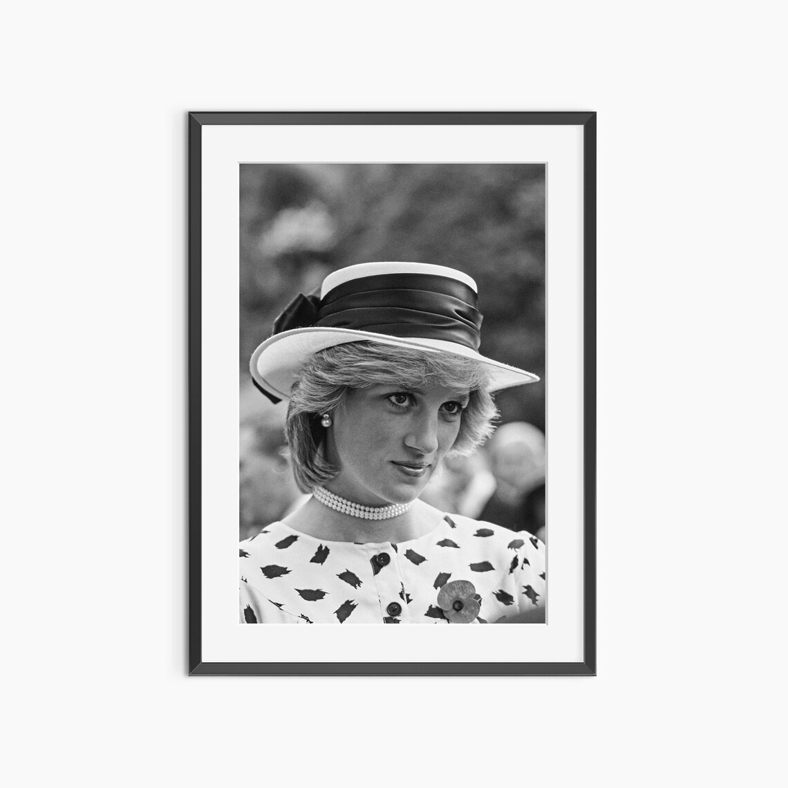 Princess Diana Vintage Black And White Portrait Photography Poster