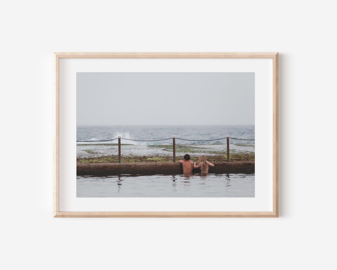 Mona Vale Rockpool Sydney Ocean Pool Couple Coastal Photo Wall Art