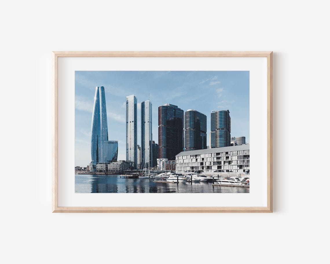 Barangaroo Sydney Harbour Modern Cityscape Skyline Photo Poster