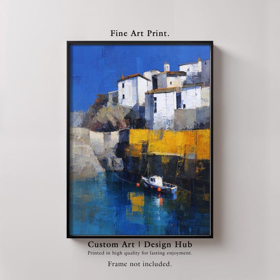 Mediterranean Coastal Print Abstract Nautical Wall Art