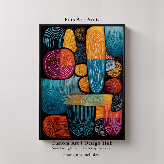 Abstract Geometric Wall Art Print Midcentury Modern Home Decor