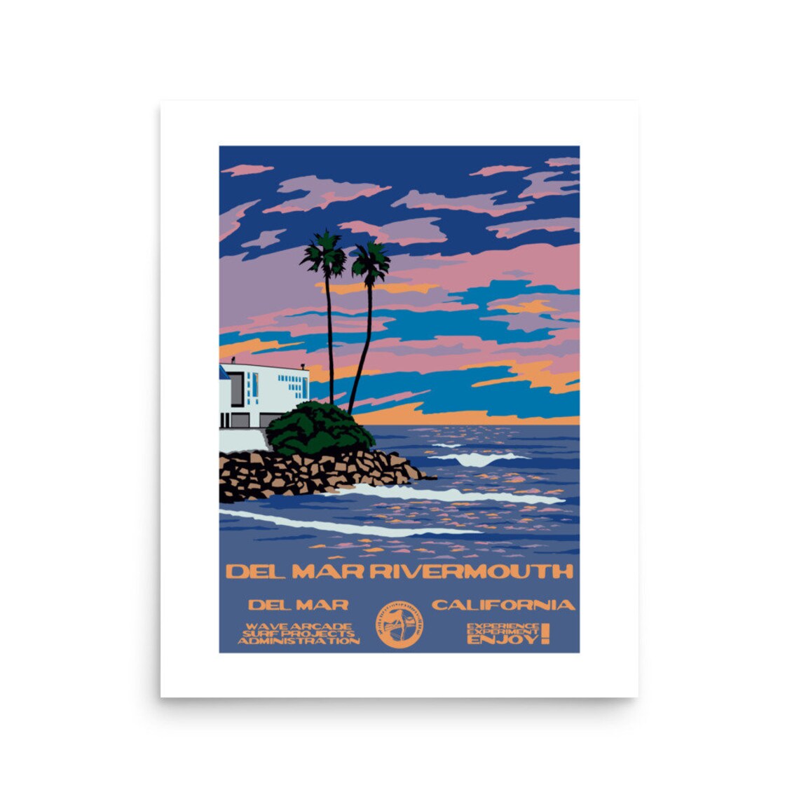 Copy Del Mar Rivermouth Del Mar Ca Surf Poster National Parks Style - Image 2
