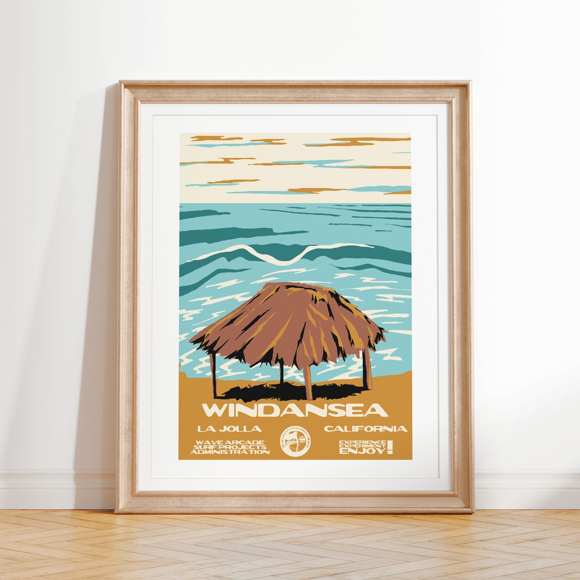 Windansea Beach La Jolla California Palapa Hut Surf Waves Poster
