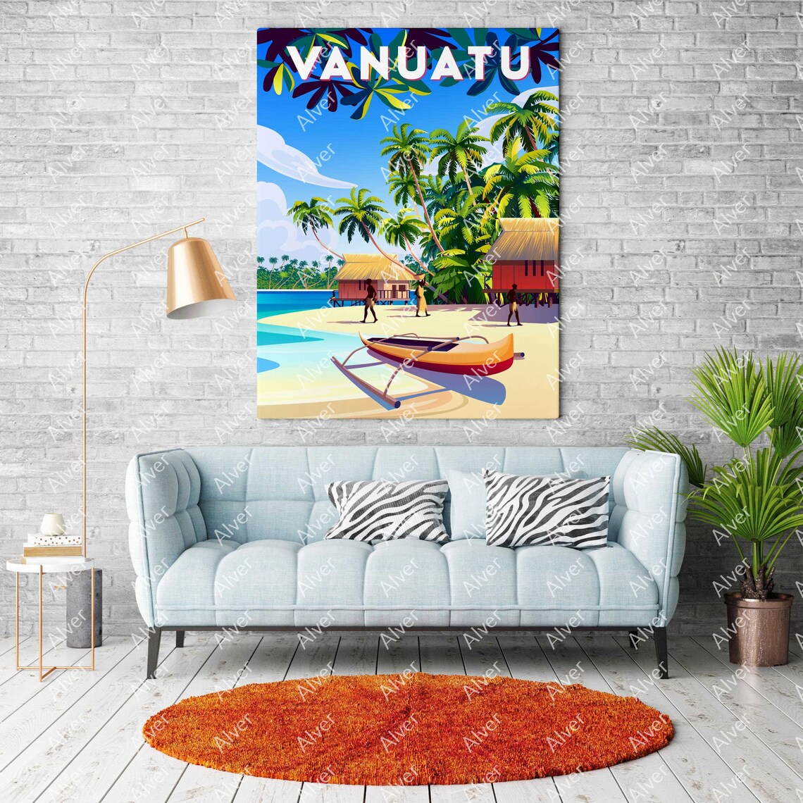 Vanuatu Poster Tropical Poster Tropical Travel Print Vanuatu Wall Art Unframed - Image 2