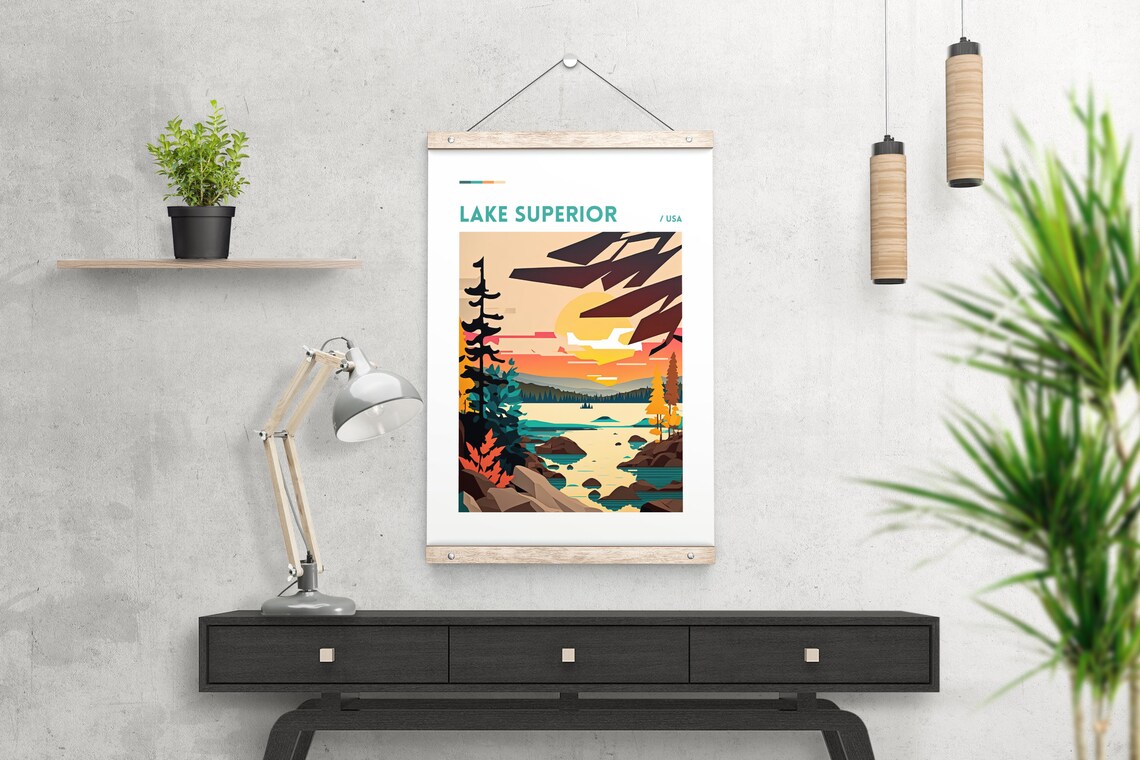Lake Superior Minnesota Landscape Art Print - Image 3