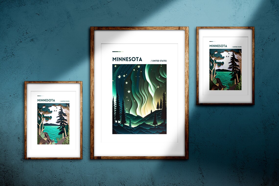 Northern Lights Print, Minnesota Scenery Art Print - Image 2