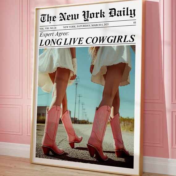Long Live Cowgirls Preppy Retro Art Print