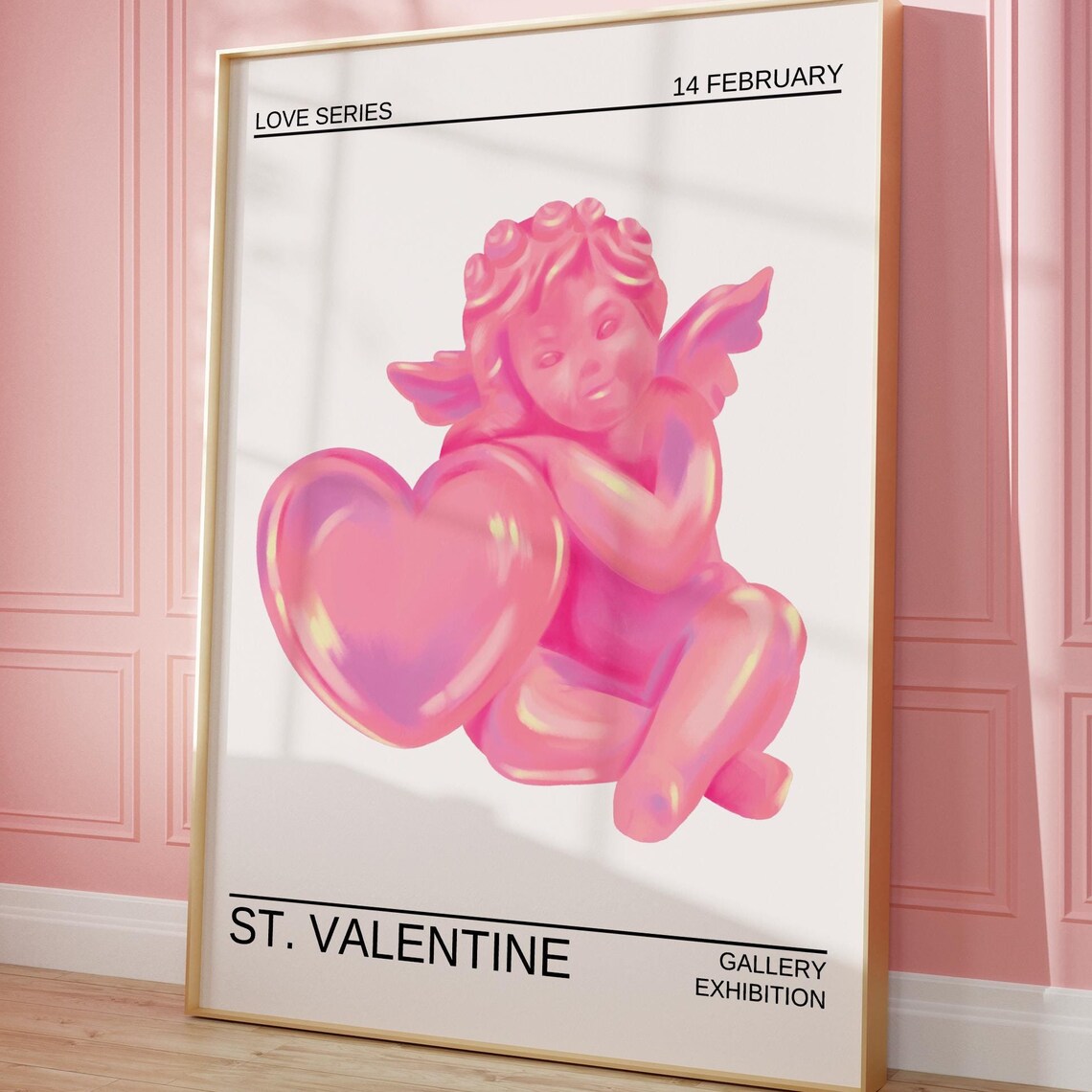 St Valentine Holographic Cupid Heart February 14 Gallery Poster
