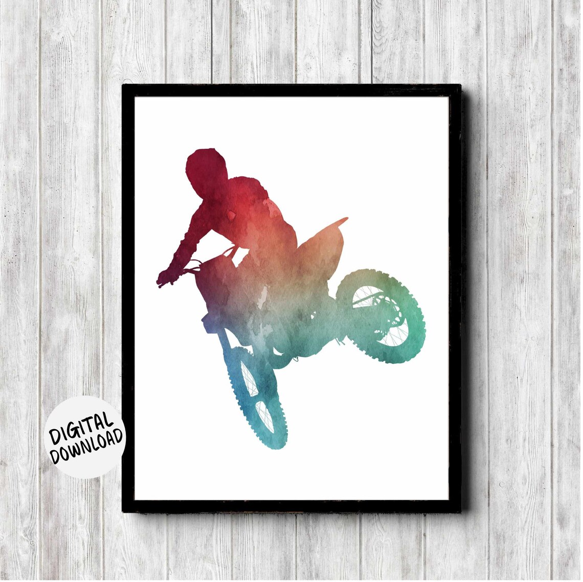 Motocross Dirt Bike Off Road Racing Art Print
