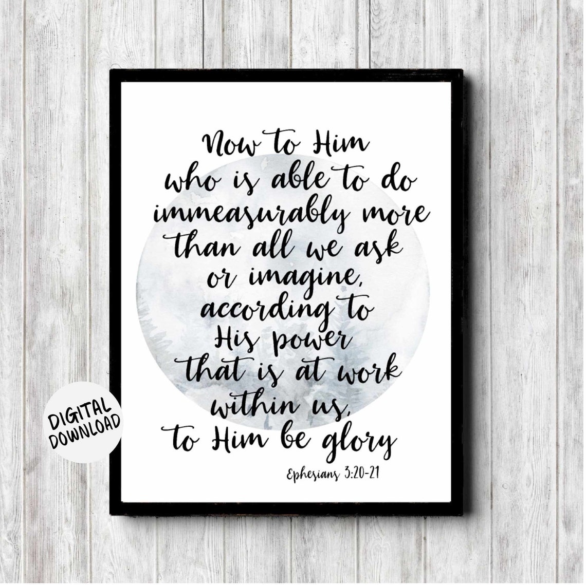 Ephesians 3 20 21 Scripture Wall Art Ethereal Bible Verse Office Poster Christian Faith Teen Decor