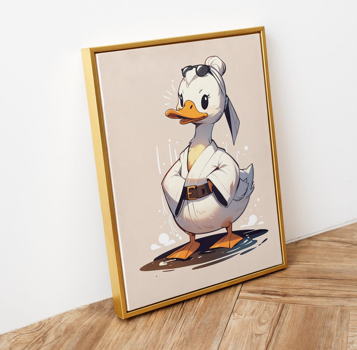 Spa Day Duck Bathrobe Sunglasses Cute Funny Bathroom Wall Poster - Image 5