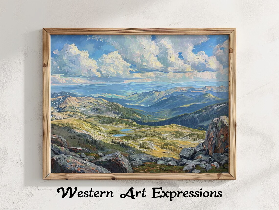 Mount Evans Colorado Oil Painting Landscape Art Print