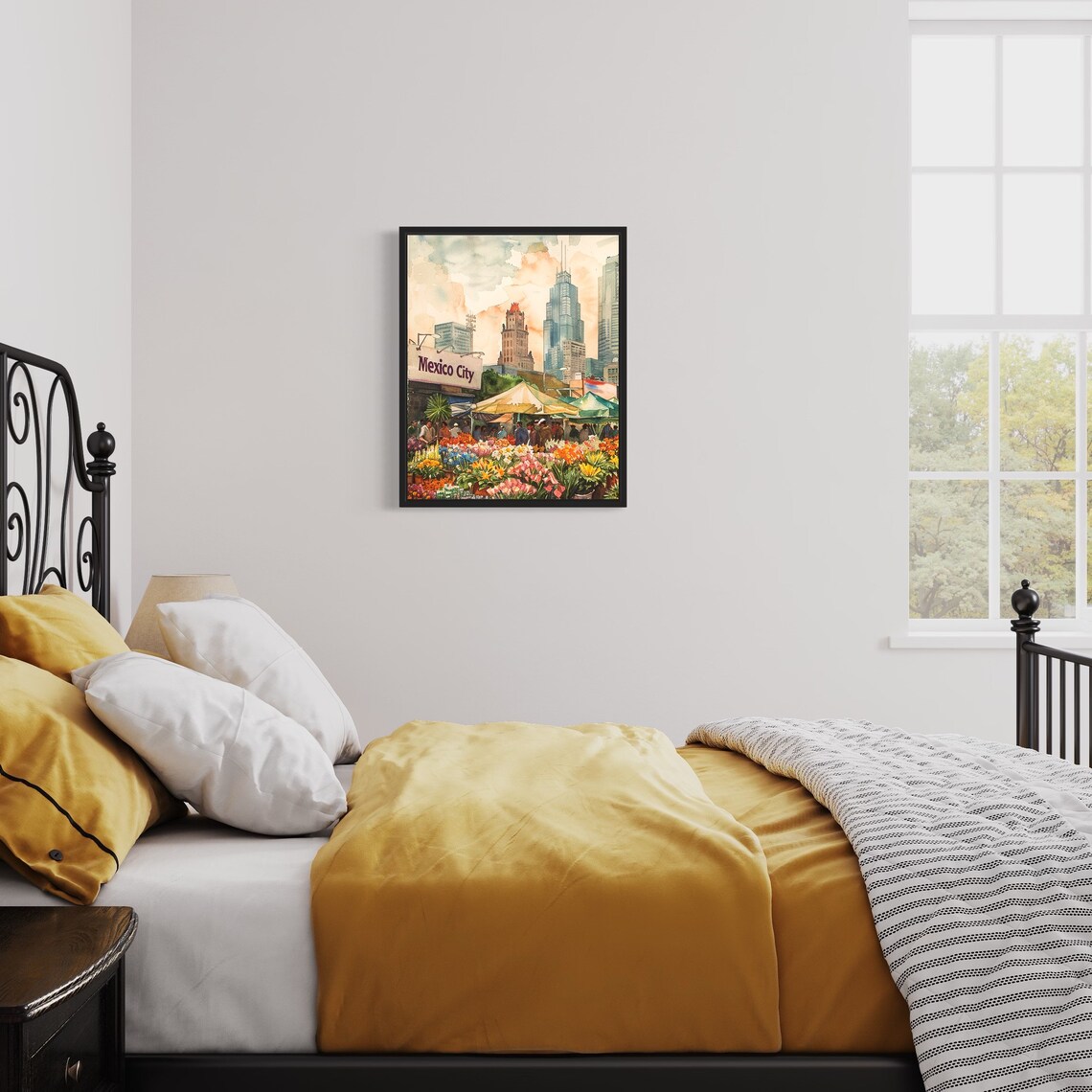 Mexico City Flower Market Poster Art Print - Image 3