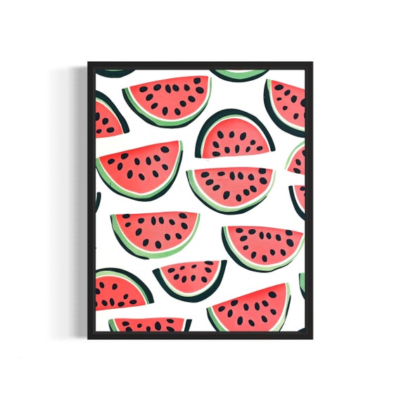 Watermelon Poster Art Print Kitchen Fruit Decor For Kitchen Dining Restaurant Neutral Food Pastel Artwork