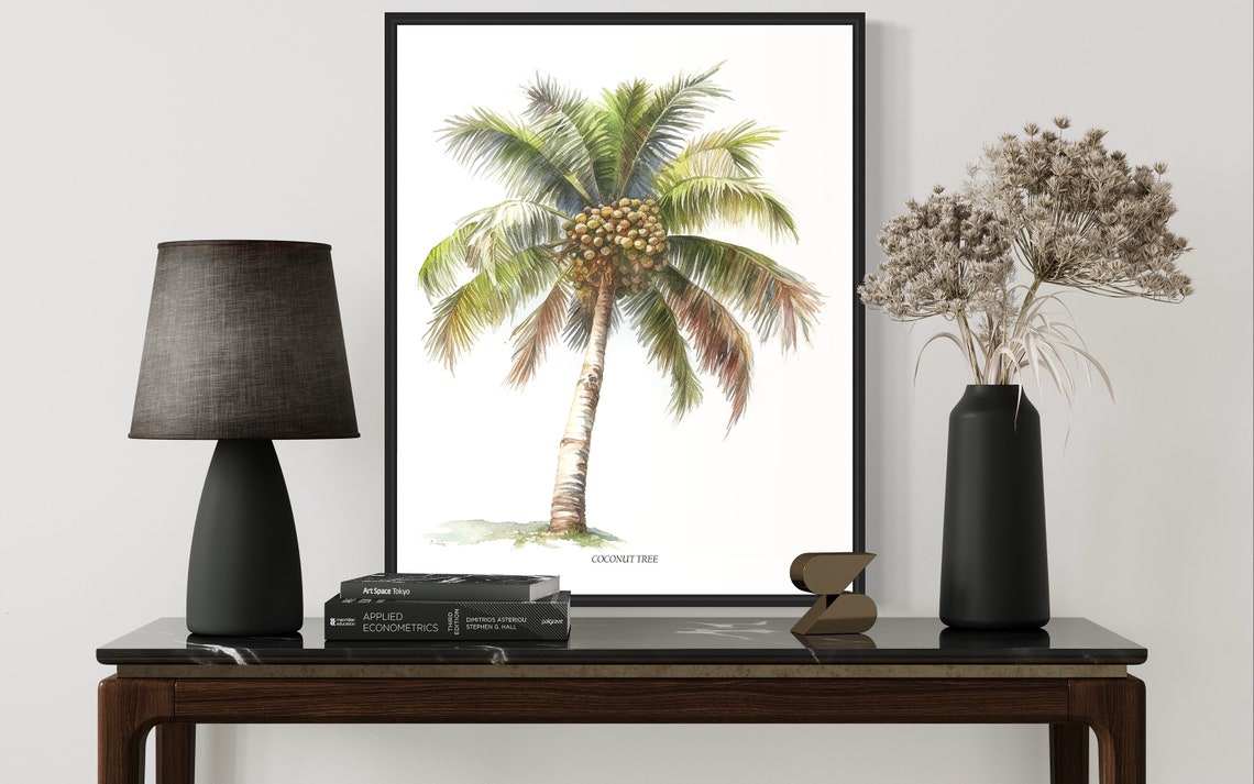 Coconut Tree Art Print Coconut Tree Wall Art Poster - Image 2