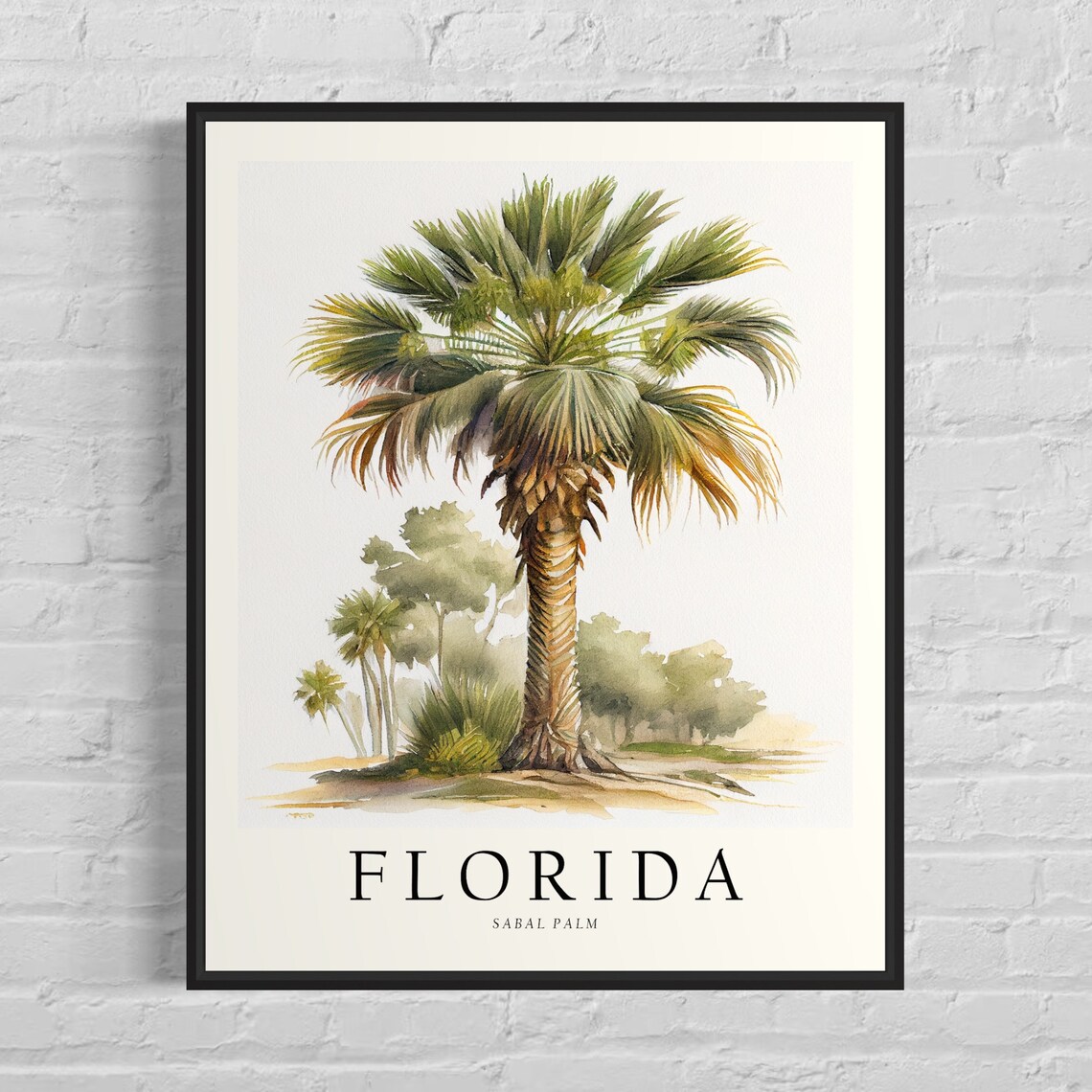 Florida State Tree Sabal Palm Tree Art Print
