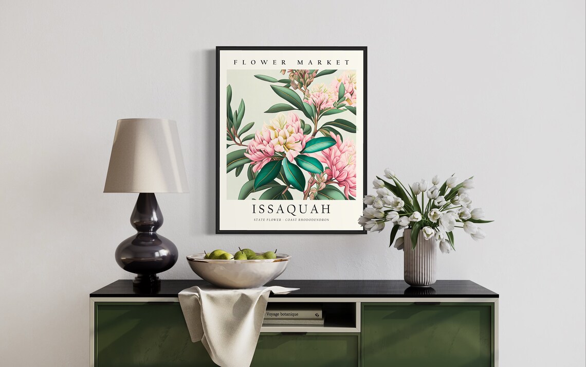 Issaquah Washington Flower Market Art Print, Botanical - Image 3