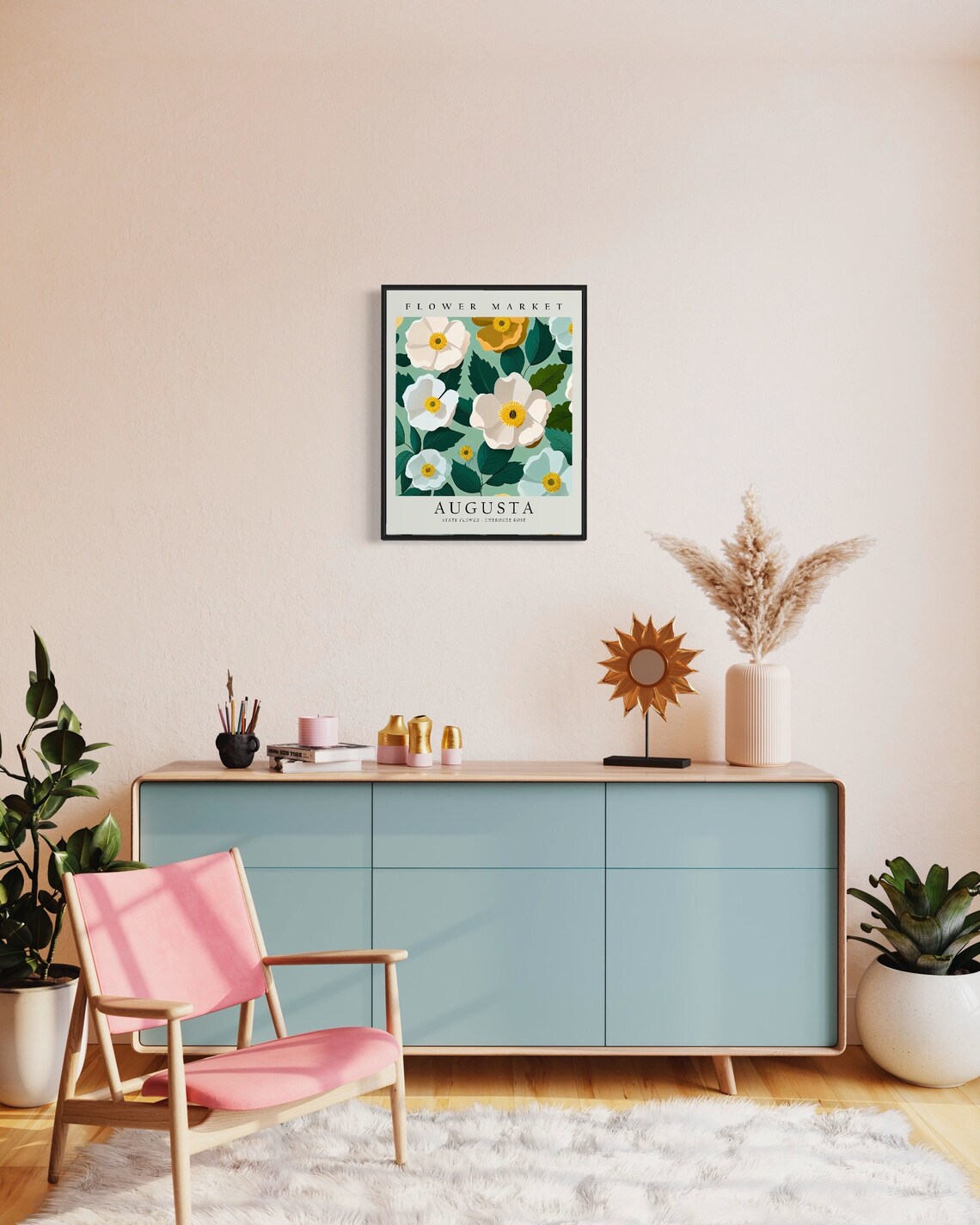 Augusta Georgia Wild Flower Market Art Print - Image 2