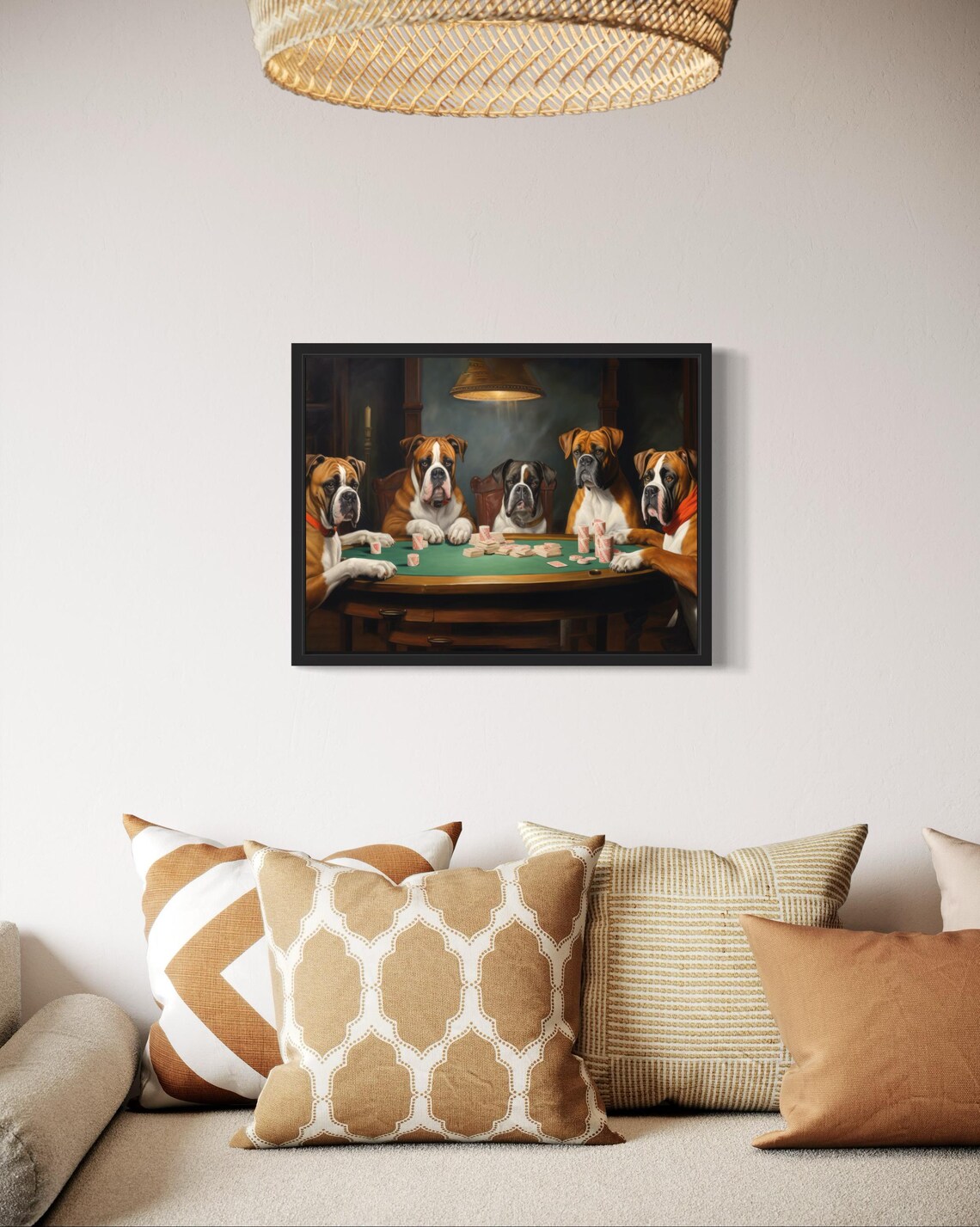 Boxers Playing Cards Humor Dog Art Print - Image 2