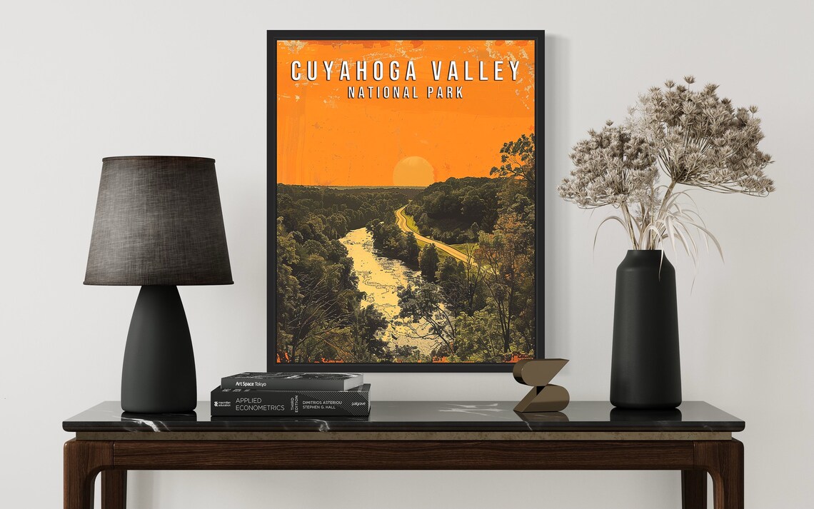 Cuyahoga Valley National Park Autumn River Sunset Scenic Travel Poster - Image 3