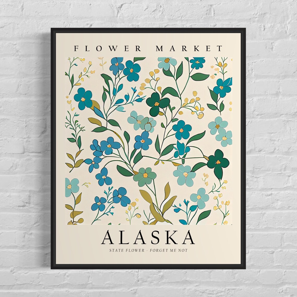 Alaska State Flower Forget-Me-Not Art Print