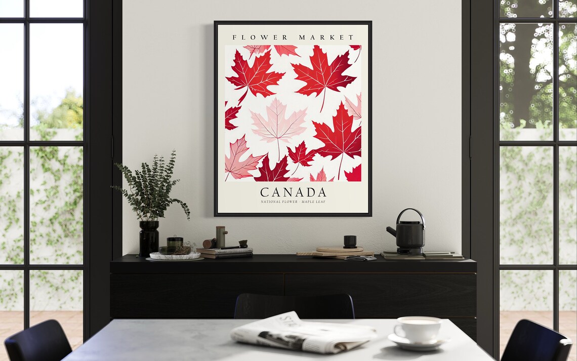 Canada Flower Market Art Print, Botanical Pastel Artwork - Image 3