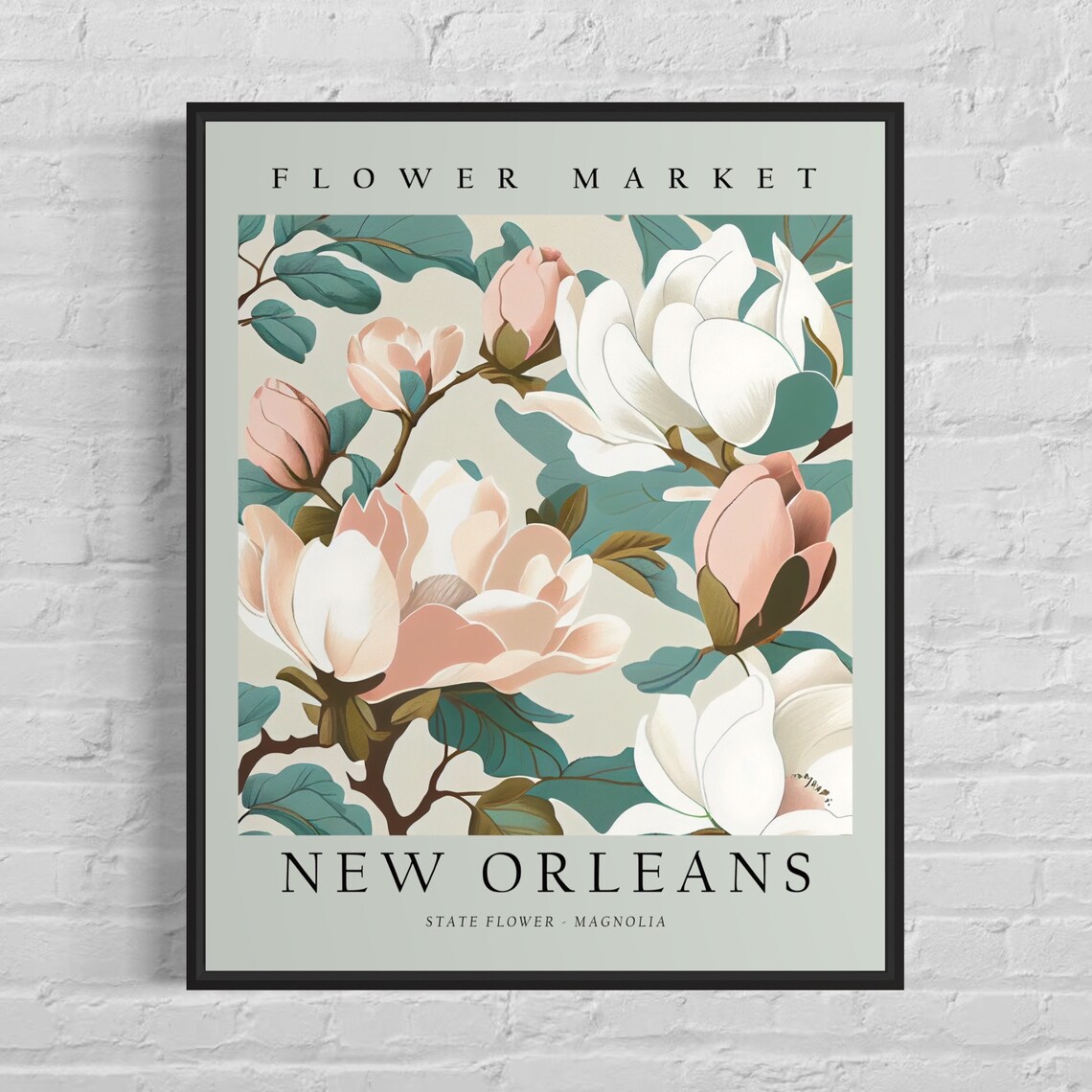 New Orleans Flower Market Magnolia Art Print