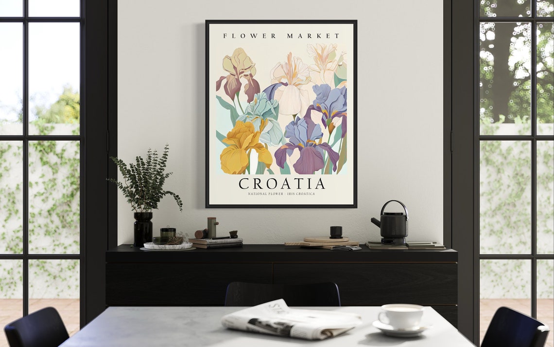 Croatia Flower Market Iris Croatica Colorful Bearded Iris Poster - Image 2