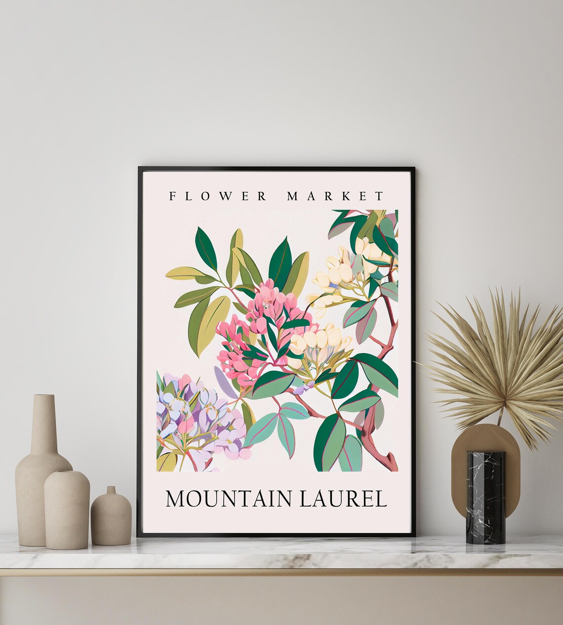 Mountain Laurel Botanical Art Print, Pastel Floral - Image 3
