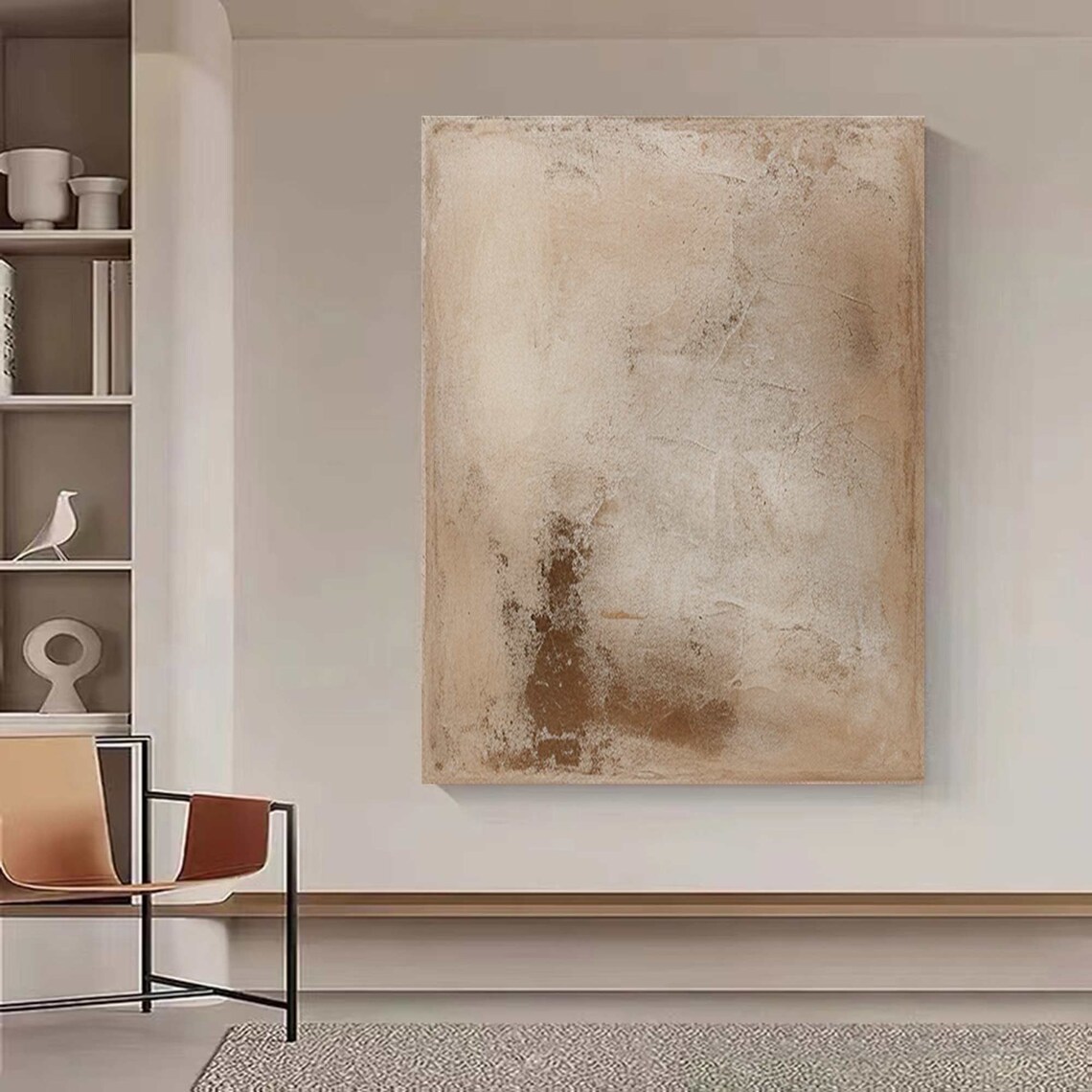 Beige Abstract Wabi-Sabi Art Print, Neutral Texture - Image 5